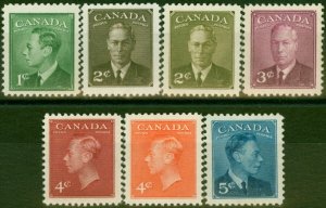 Canada 1949-51 Set of 7 SG414-418 Fine LMM