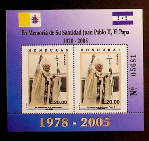 HONDURAS Sc C1190 NH SOUVENIR SHEET OF 2005 - POPE JOHN PAUL II