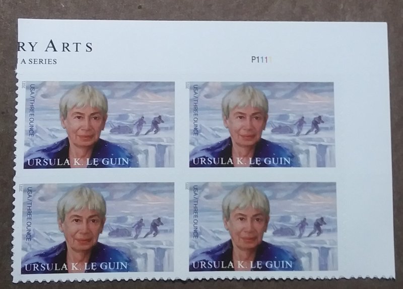 United States #5619 (95c) Ursula K. Le Guin MNH block of 4 plate #P1111 (2021)