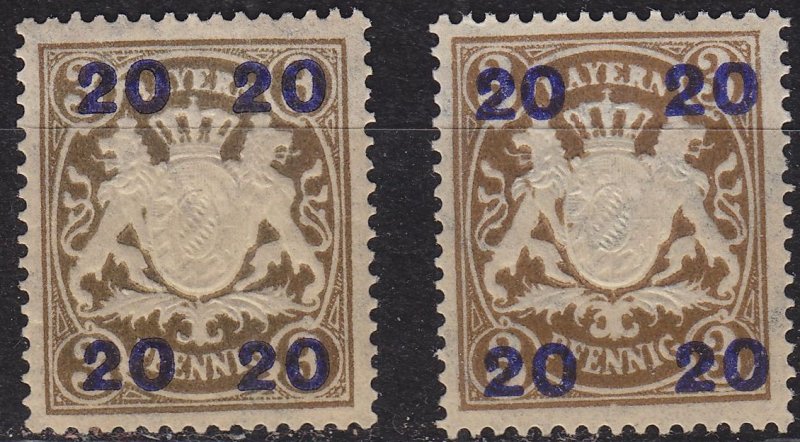 GERMANY Bayern Bavaria [1920] MiNr 0177 I, II ( **/mnh )