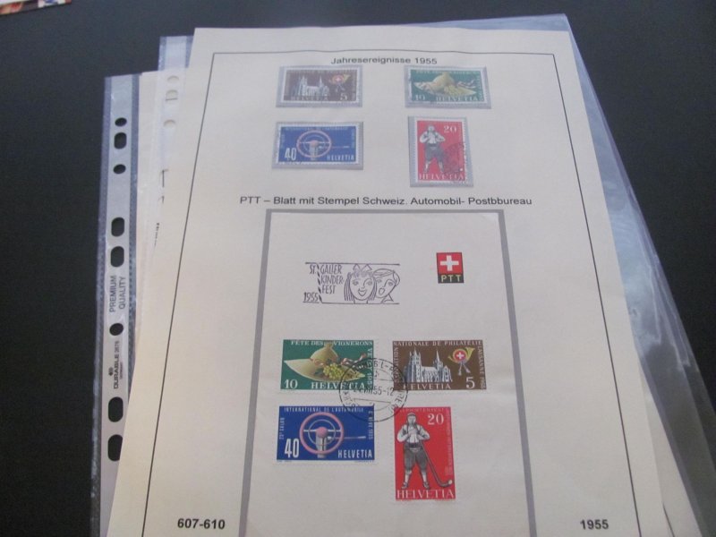 SWITZERLAND USED STAMPS & COVERS COLL. ON PAGES 1930-2005 $2K-$3K CAT. XF (191)