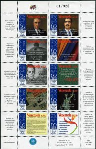 Venezuela 1590 aj sheet,MNH. Comptroller General of the Republic,80th Ann.1998.