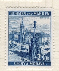 BOHEMIA MORAVIA; 1939 early Local Pictorial issue fine Mint hinged 2.5K. value