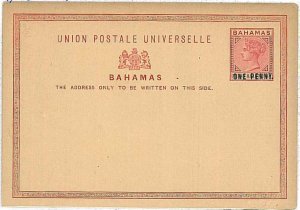 28606  -  BAHAMAS - POSTAL HISTORY - STATIONERY  CARD : ONE PENNY - H&G #3