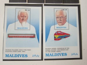 Maldives 1989 Sc 1370-1 Train set MNH