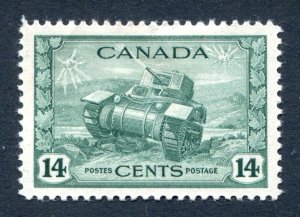 Canada 1942. War Effort. 14c dull green. Mint Hinged. SG385.