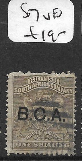 BRITISH CENTRAL AFRICA  (P1209B) BCA SURCH 1/-  SG 7  VFU