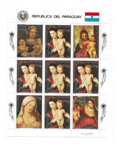 Paraguay 1987 Christmas paintings Sheet Sc C705 MNH C17