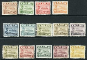 NAURU-1937-48  A mounted mint set to 10/- (shiny surfaced paper) Sg 26b-39b