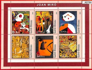 A0784 - GUINEA-BISSAU - ERROR  MISSPERF SHEET - ART Painters: Joan Miró 2001