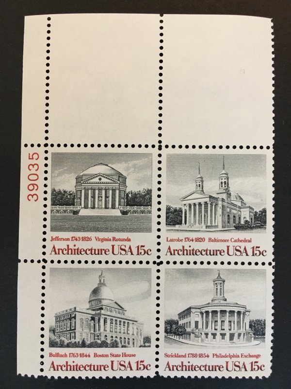 Scott # 1779-82 American Architecture, MNH Plate Block of 4