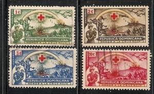 Dominican Rep. 408-11 Used 1944 Red Cross