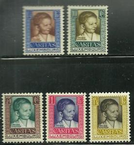 Luxembourg # B40-44, Mint Hinge