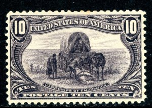 USA 1898 Trans-Mississippi 10¢ Wagon on the Trail Scott #290 Mint Q283
