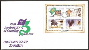 1982 Zambia 7th anniversary of Boy Scouts m/s 4 FDC