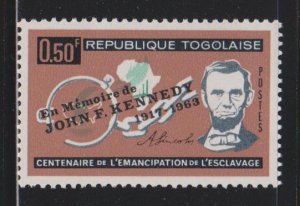 Togo,  50c Overprinted John F. Kennedy (SC# 473) MNH