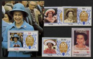 Tuvalu 357-61 MNH Queeen Elizabeth 60th Birthday