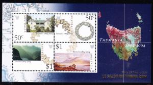 Australia 2004 Tasmania Settlement Sheet w/ Le Salon Du Timbre Overprint  VF/NH