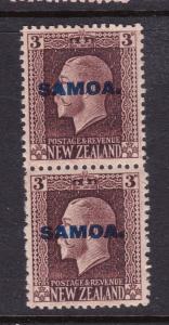 Samoa a 3d KGV 2 perf pair MNH