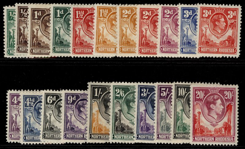 NORTHERN RHODESIA GVI SG25-45, complete set, M MINT. Cat £250.