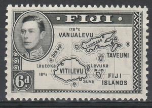 FIJI 1938 KGVI MAP 6D DIE I