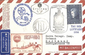 Austria Österreich balloon post air mail Ballonpost used bp64