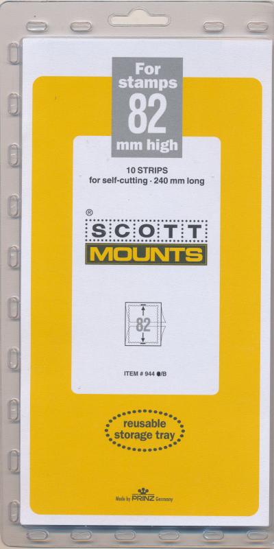 Prinz Scott Stamp Mount 82/240 mm - BLACK (Pack of 10) (82x240 82mm)  STRIP  944 