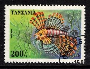 Tanzania - #1408 Marine Life - Zebra Fish - CTO