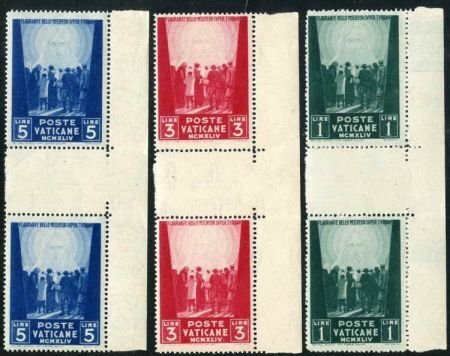 Vatican 99 - 101 F - VF NH Blocks of 8 horizontal gutter