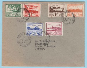 Jersey 1943 Views set of 6 on cover FDC with the 3 different dates, 1d with fa