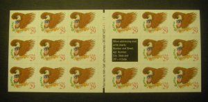 Scott 2597a, 29c Red Eagle, Pane of 17, #S1111, Bar at top & bottom, MNH Beauty