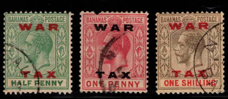 Bahamas Scott MR11-MR13 Used 1918 War Tax stamp set CV $58