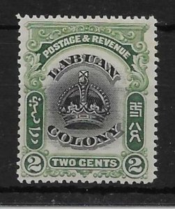 LABUAN SG118a 1902 2c BLACK & GREEN p14-15 MTD MINT 