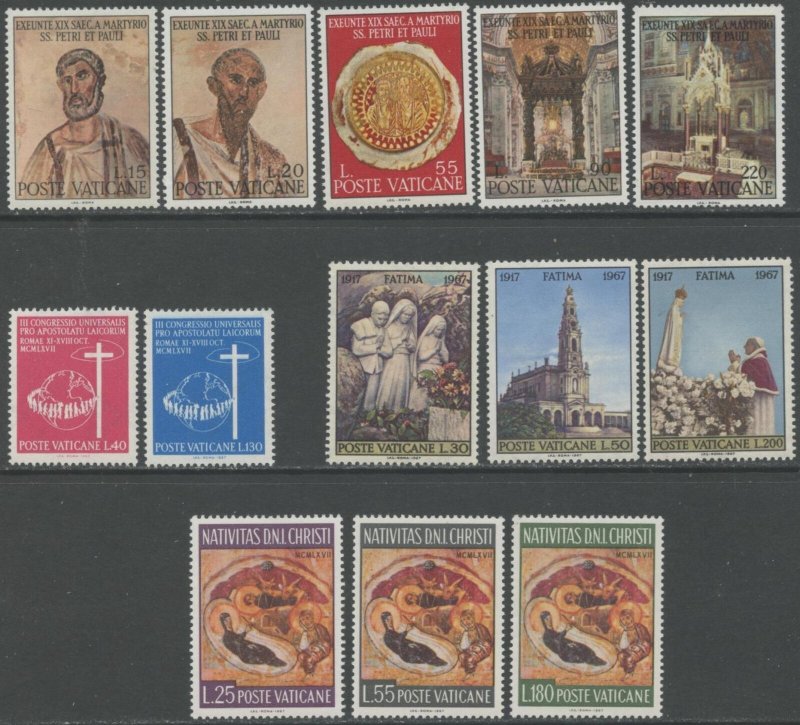 VATICAN Sc#448-460 1966 Four Different Complete Postage Sets Mint OG NH