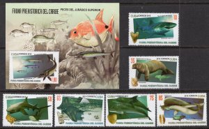 Cuba 2015 - Fauna - Prehistorical Marine Life of the Caribbean - MNH Set + S/S