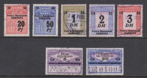 Germany, Hamburg, 1955 Court Fee revenues, 7 different, used, sound, F-VF.