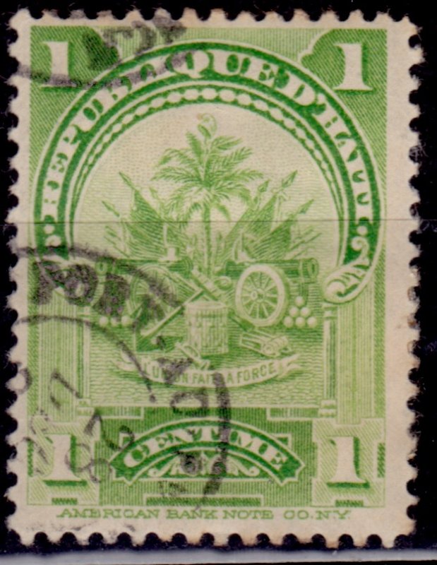 Haiti 1899, Coat of Arms, 1c, sc#53, used