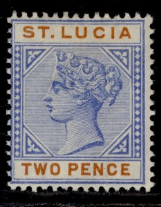 ST. LUCIA QV SG45, 2d ultramarine and orange, M MINT.