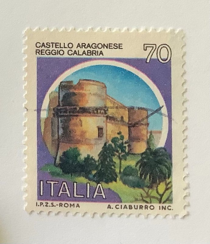 Italy 1981 Scott 1476 used - 70 l, Castello Aragonese,l Reggio Calibria