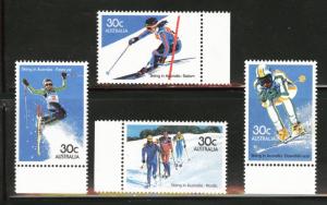 AUSTRALIA Scott 898-901 MNH** 1984 skiing set