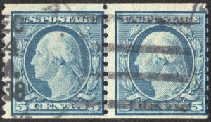 SC#496 5¢ Washington Coil Pair (1919) Used*