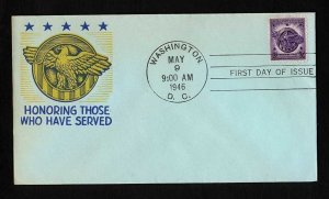 # 940 First Day Cover unaddressed with Poppenger cachet - 5-9-1946 - # 1