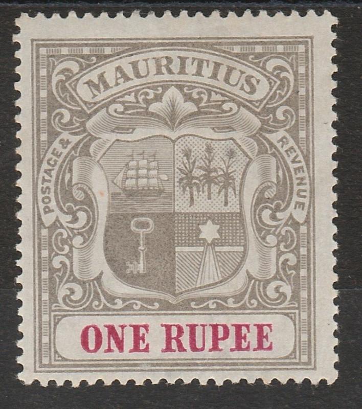 MAURITIUS 1900 ARMS 1R WMK CROWN CC