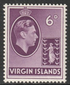 Virgin Islands BVI Scott 82 - SG116a, 1938 George VI 6d MH*