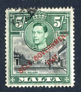 Malta 1948 KGVI. Self-Government. 5s black & green. Used. SG247.