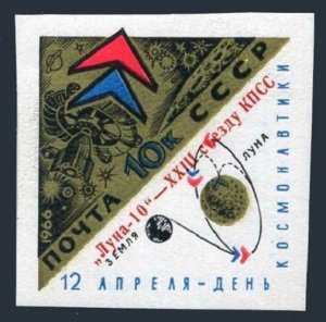 Russia 3192, lightly hinged. Michel 3204. Luna 10 Automatic Moon Station, 1966.