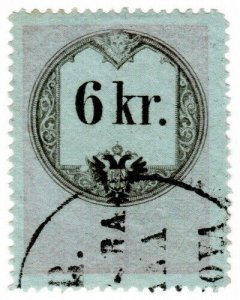 (I.B) Austria/Hungary Revenue : Stempelmarke 6kr (1864)