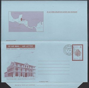 BELIZE BR HONDURAS 25c pictorial aerogramme cto Belize City cds.............K226