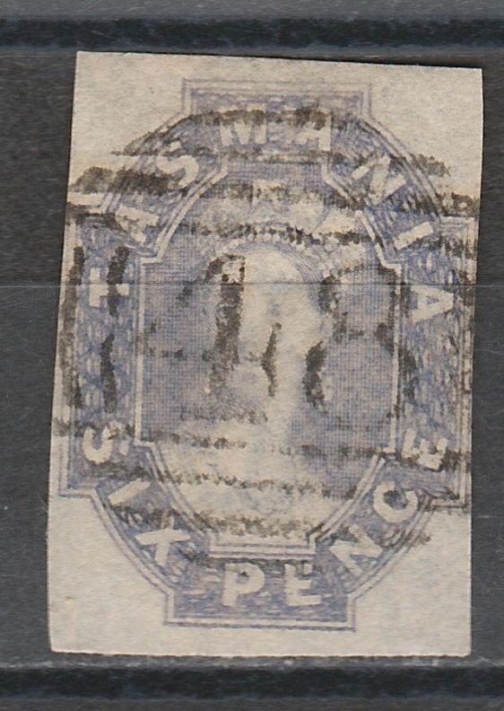 TASMANIA 1858 QV CHALON 6D IMPERF USED