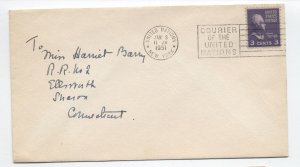 1951 Courier of the United Nations UN New York cover 3ct prexie [y8517]